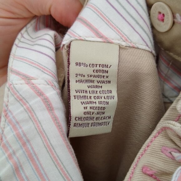 FREE PEOPLE Wide Leg Lace Up Cropped Khaki 0 - Picture 6 of 6